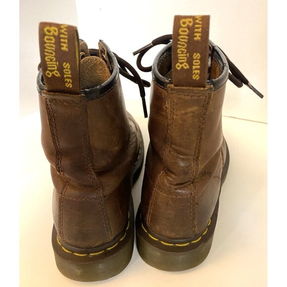 Doc Martens Womens 7 Men 5.5 Crazy Horse Boots Brown Leather EUC - Picture 8 of 10